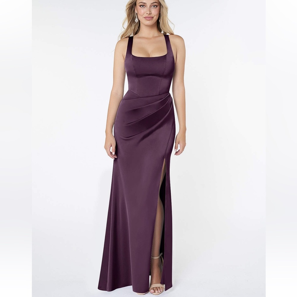 Azazie plum colored dress
